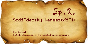 Szádeczky Keresztély névjegykártya
